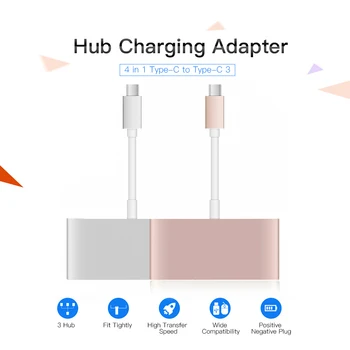 4 in 1 Type-C to Type-C 3 Hub Charging Port Type-C to USB 3.0 Adapter Cable USB C to 3 Hub Fast Speed (Sliver)
4 in 1 Type-C to Type-C 3 Hub Charging Port Type-C to USB 3.0 Adapter Cable USB C to 3 Hub Fast Speed (Sliver)