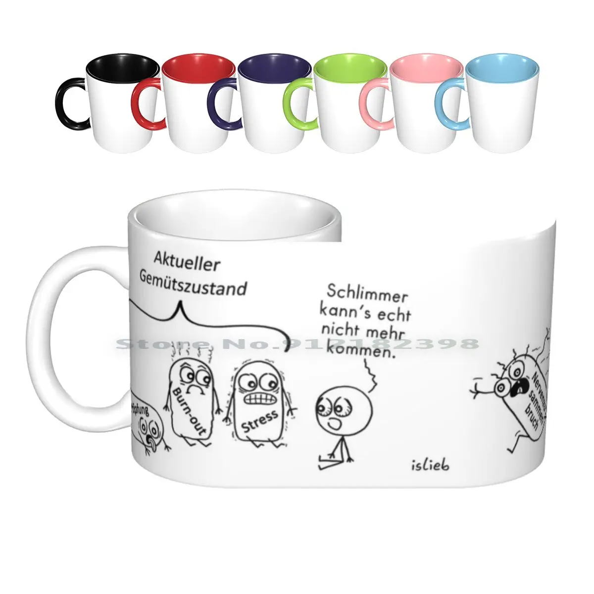 

State Of Mind Ceramic Mugs Coffee Cups Milk Tea Mug Stress Job Annoy Comic Islieb Creative Trending Vintage Gift Bottle Cup