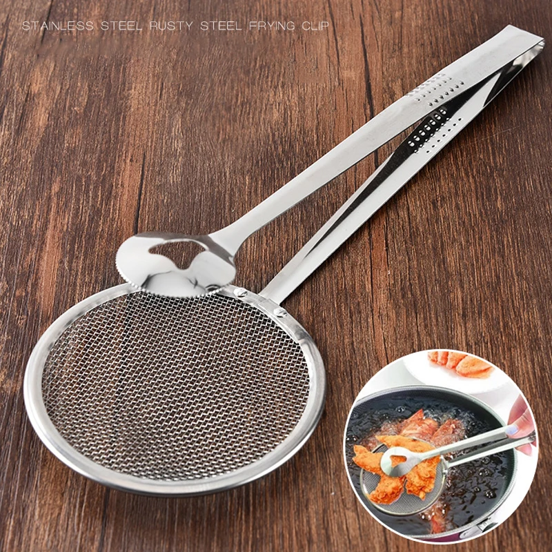 Frying Mesh Colander Utensils Stainless Steel Fried Clip Strainer Fried Frying Mesh Colander Filter Oil Drainer
Frying Mesh Colander Utensils Stainless Steel Fried Clip Strainer Fried Frying Mesh Colander Filter Oil Drainer