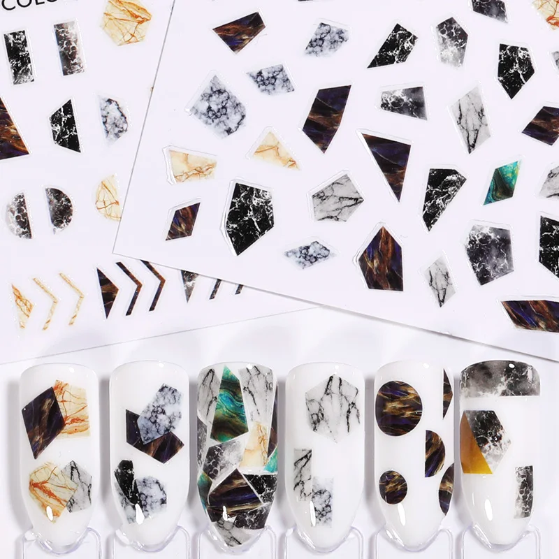 1 Sheet Geometric Shape Nail Stickers Multi-size Adhesive Marble Pattern Transfer Sticker Nails Art DIY Designs Decoration
1 Sheet Geometric Shape Nail Stickers Multi-size Adhesive Marble Pattern Transfer Sticker Nails Art DIY Designs Decoration