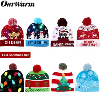 OurWarm Christmas Caps LED Light Up Beanie Ugly Christmas Sweater Christmas Hat Knitted Hat for Children Adult Christmas Party
OurWarm Christmas Caps LED Light Up Beanie Ugly Christmas Sweater Christmas Hat Knitted Hat for Children Adult Christmas Party