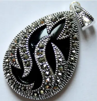 Free Shipping VINTAGE 925 STERLING SILVER INLAY BLACK JADE MARCASITE PENDANT 30x20MM
Free Shipping VINTAGE 925 STERLING SILVER INLAY BLACK JADE MARCASITE PENDANT 30x20MM