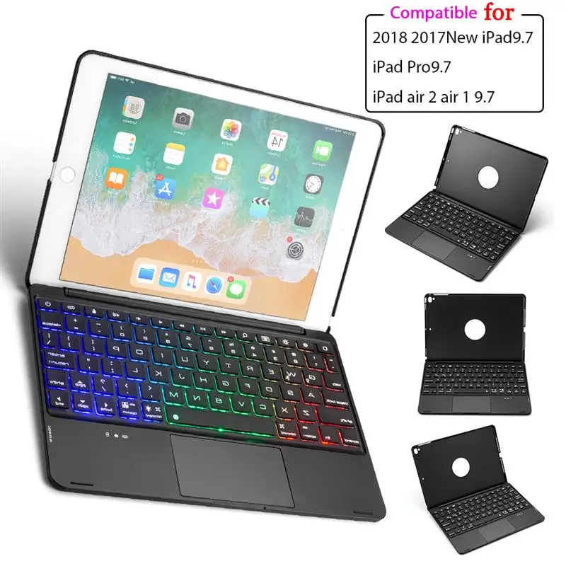 For iPad Air 1 2 iPad Pro 9.7 iPad 9.7 2018 2017 Case Keyboard 7 Color Backlit Bluetooth English Keyboard Tablet Aluminum Case
For iPad Air 1 2 iPad Pro 9.7 iPad 9.7 2018 2017 Case Keyboard 7 Color Backlit Bluetooth English Keyboard Tablet Aluminum Case