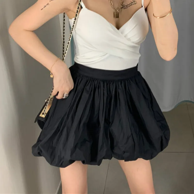 Female New Summer Lantern Bud Pleated Skirts Womens High Waist Sexy Mini Length Summer Ball Gowns Skirt Jupe Saias Elastic Waist 
Female New Summer Lantern Bud Pleated Skirts Womens High Waist Sexy Mini Length Summer Ball Gowns Skirt Jupe Saias Elastic Waist