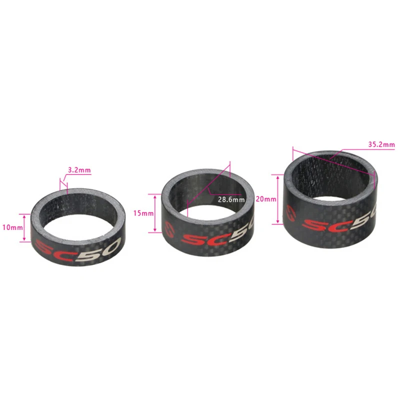 3Pcs/set Full Carbon Bicycle Front Fork Washer Front Headset Spacers 10/ 15/ 20mm for mountain bike road bike folding bike
3Pcs/set Full Carbon Bicycle Front Fork Washer Front Headset Spacers 10/ 15/ 20mm for mountain bike road bike folding bike