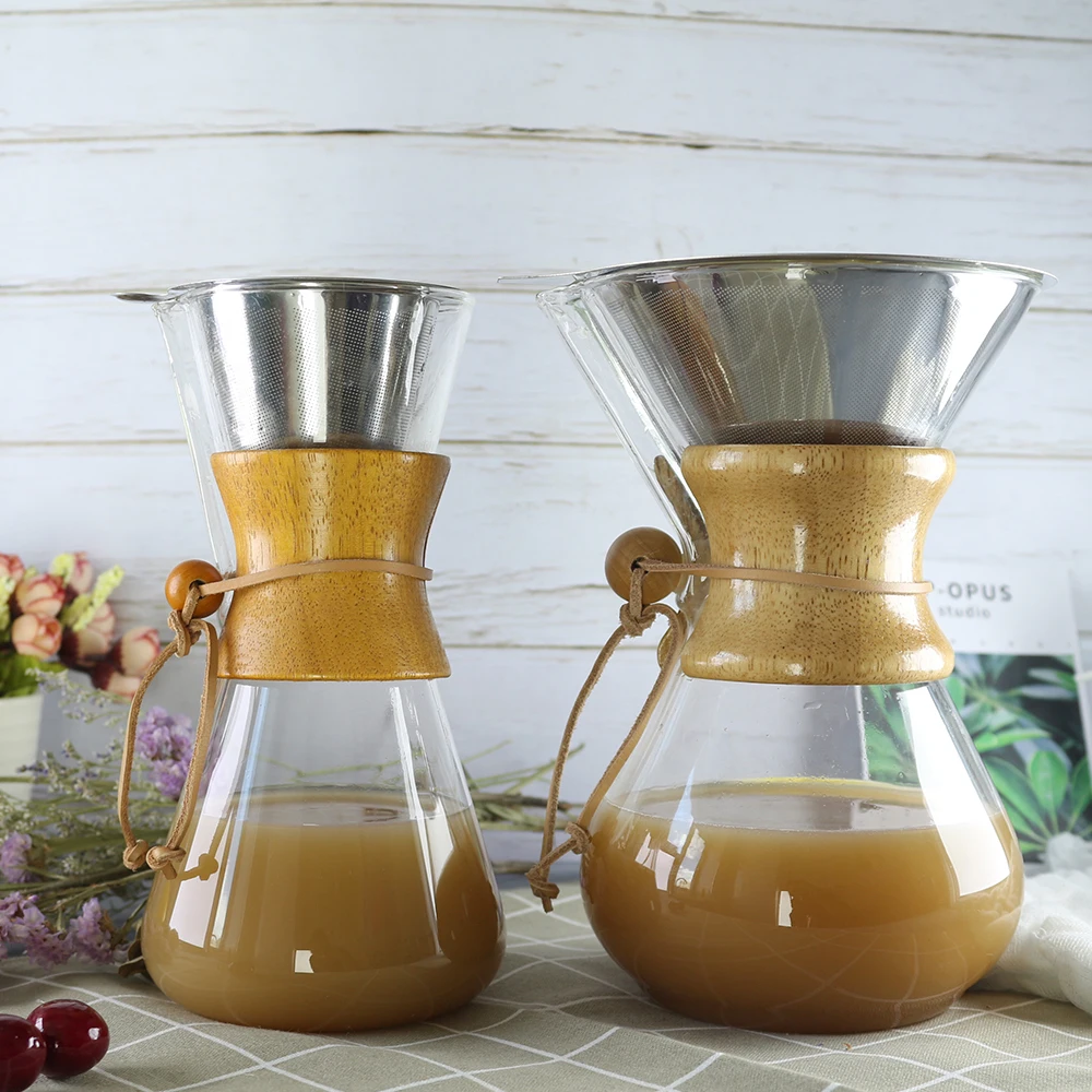 600ml/1000ml Heat Resistant Manual Glass Coffee Maker Coffee Pot Espresso Coffee Machine with stainless steel filter pot
600ml/1000ml Heat Resistant Manual Glass Coffee Maker Coffee Pot Espresso Coffee Machine with stainless steel filter pot