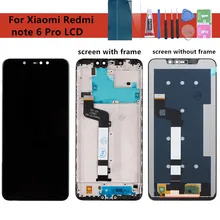 100% nuevo para Xiaomi Redmi Note 6 Pro pantalla LCD con marco Digitalizador de pantalla táctil LCD Redmi Note6 Pro piezas de reparación de montaje(China)