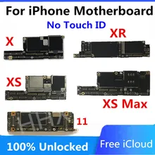 Frete grátis para iphone x, xs, xr, xs max placa-mãe sem face id fábrica desbloqueado suporte ios sistema de atualização com chips completos