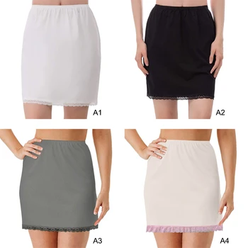 Women Elastic Waist Half Slip Petticoat Skirts Underskirt Lady Crinoline Milk Silk White Lace Commuter Office Ladies Skirt 
Women Elastic Waist Half Slip Petticoat Skirts Underskirt Lady Crinoline Milk Silk White Lace Commuter Office Ladies Skirt