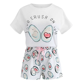 Women Floral Printed Cute Crew Neck T-shirt Shorts Fashion Lounge Wear Adult Short Sleeve Nightwear Set Summer Casual Daily Soft
Women Floral Printed Cute Crew Neck T-shirt Shorts Fashion Lounge Wear Adult Short Sleeve Nightwear Set Summer Casual Daily Soft