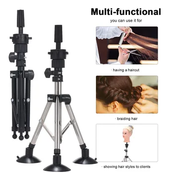 

Mannequin Head Stand Wig Stand Tripod Manikin Head Tripod Stand Metal Cosmetology Hairdressing Training Mannequin Head Stand