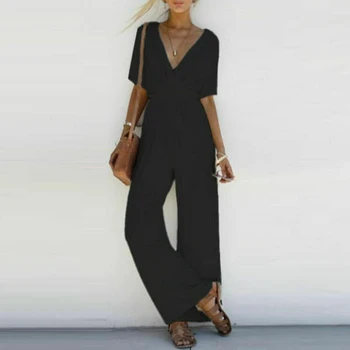 Fashion Women Summer Straight Jumpsuit Ladies Cotton Linen Casual Short Sleeve Overall Streetwear Long Trouser Size S-XL
Fashion Women Summer Straight Jumpsuit Ladies Cotton Linen Casual Short Sleeve Overall Streetwear Long Trouser Size S-XL