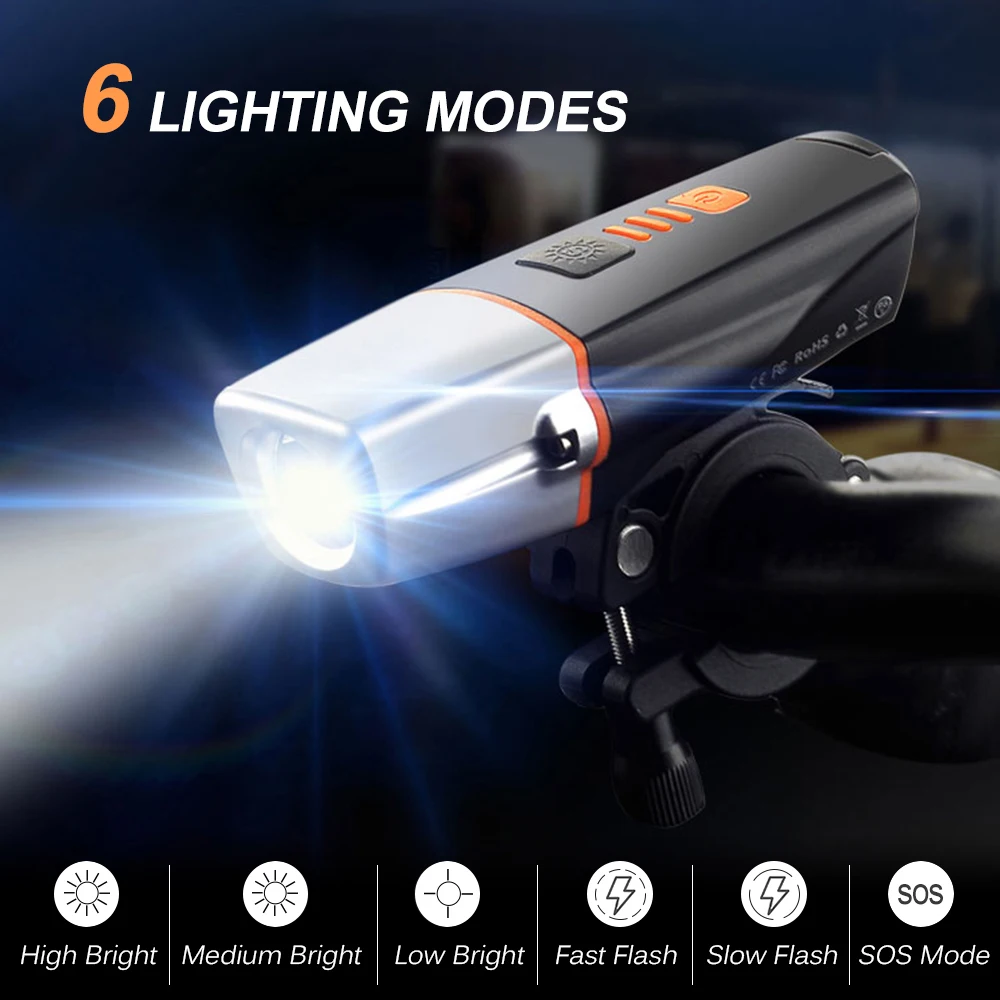 Bike Light USB Rechargeable IP65 Bicycle LED Front Light Handlebar Flashlight With Light Sensing Function for bicycle
Bike Light USB Rechargeable IP65 Bicycle LED Front Light Handlebar Flashlight With Light Sensing Function for bicycle