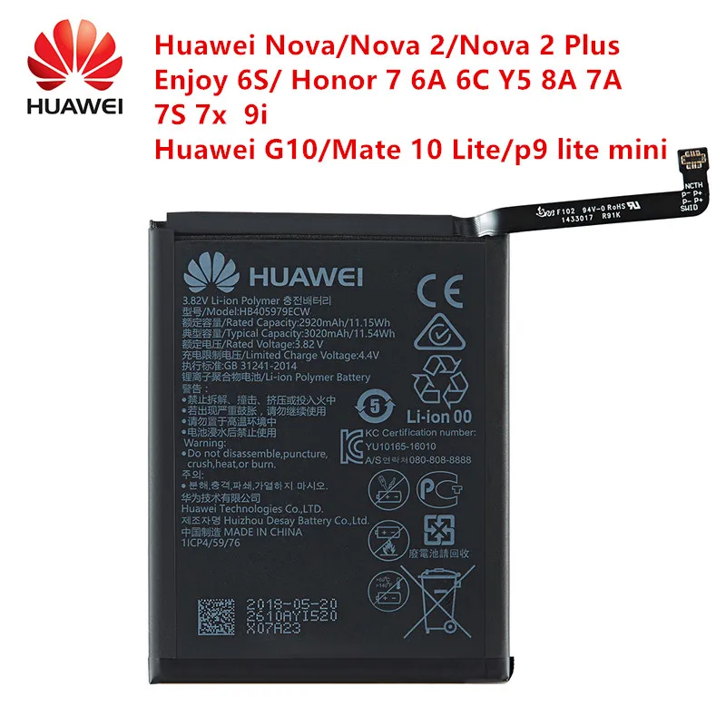 Hua Wei 100% Original Battery For Huawei Nova/Nova 2/Nova 2 Plus Enjoy 6S/ Honor 7 Huawei G10/Mate 10 Lite/p9 lite mini battery
Hua Wei 100% Original Battery For Huawei Nova/Nova 2/Nova 2 Plus Enjoy 6S/ Honor 7 Huawei G10/Mate 10 Lite/p9 lite mini battery