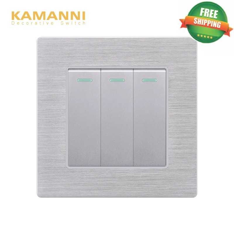 Kamanni Push Button Light Switch Luxury 3 Gang 2 Way Switch Crystal Glass Panel 6 Colors 1/2/3 Gang 1/2 Way 10a 220v EU Standard
Kamanni Push Button Light Switch Luxury 3 Gang 2 Way Switch Crystal Glass Panel 6 Colors 1/2/3 Gang 1/2 Way 10a 220v EU Standard