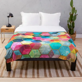 Crystal Bohemian Honeycomb Cubes colorful hexagon pattern Blanket Wool Flannel Plush Blanket Bedspread For office Sherpa Blanket
Crystal Bohemian Honeycomb Cubes colorful hexagon pattern Blanket Wool Flannel Plush Blanket Bedspread For office Sherpa Blanket