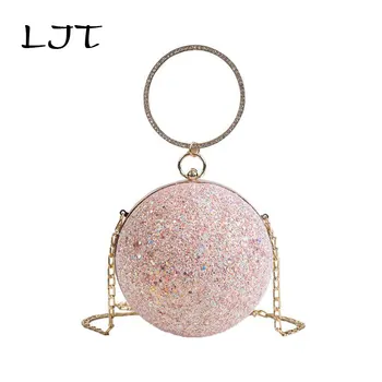 2020 New Personality Big Ring Handbag Sequin Small Round Chain Crossbody Messenger Bag Designer Handle Women Party Purse Clutch 
2020 New Personality Big Ring Handbag Sequin Small Round Chain Crossbody Messenger Bag Designer Handle Women Party Purse Clutch