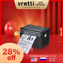 Vretti DT108B 4 Inch Label Printer Portable Functional Thermal Printer Support USB Interface 152mm/s Barcode Printer Black white
Vretti DT108B 4 Inch Label Printer Portable Functional Thermal Printer Support USB Interface 152mm/s Barcode Printer Black white