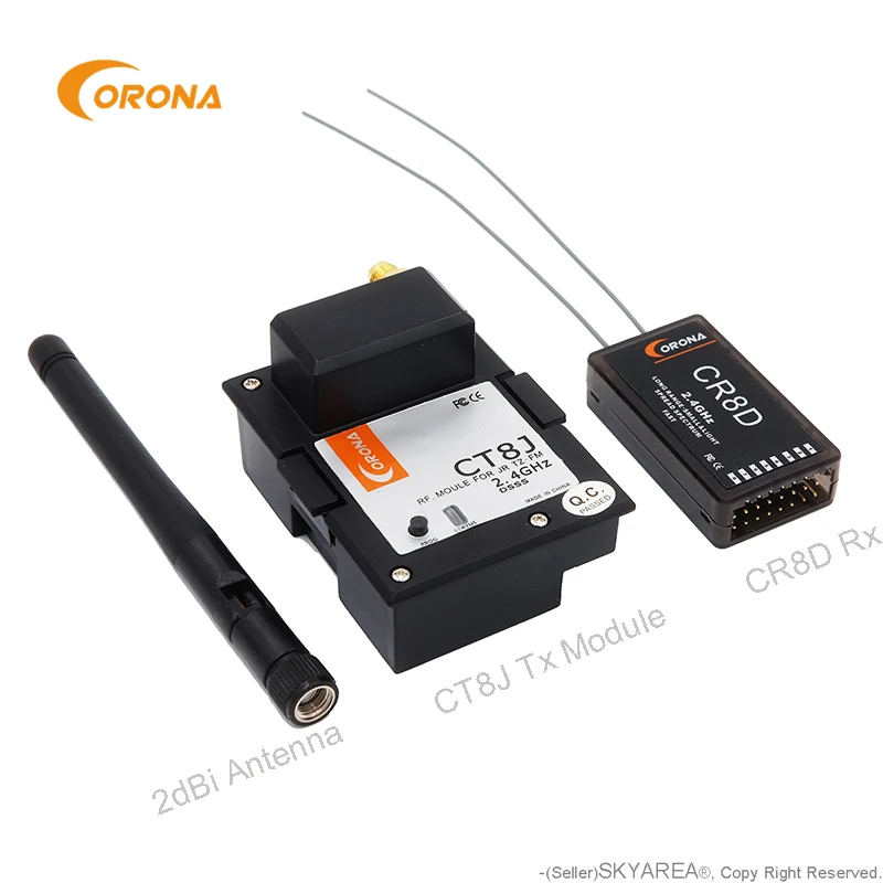 Corona 2 4 Ghz JR Graupner Модуль & Rx Combo Kit CR4D CR8D + CT8J (V2 DSSS)|Детали и аксессуары| |