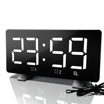 Digital Alarm Clock LED Mirror Clock Multifunction Snooze Display Time Night LCD Light Table Desktop Reloj Despertador USB Cable
Digital Alarm Clock LED Mirror Clock Multifunction Snooze Display Time Night LCD Light Table Desktop Reloj Despertador USB Cable