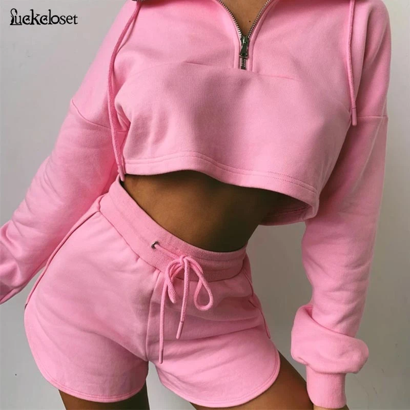 New 2 Piece Set Women Zipper Up Pullover Tops&drawstring Short Pants Casual Two Piece Outfits Slim Solid Loose Set
New 2 Piece Set Women Zipper Up Pullover Tops&drawstring Short Pants Casual Two Piece Outfits Slim Solid Loose Set
