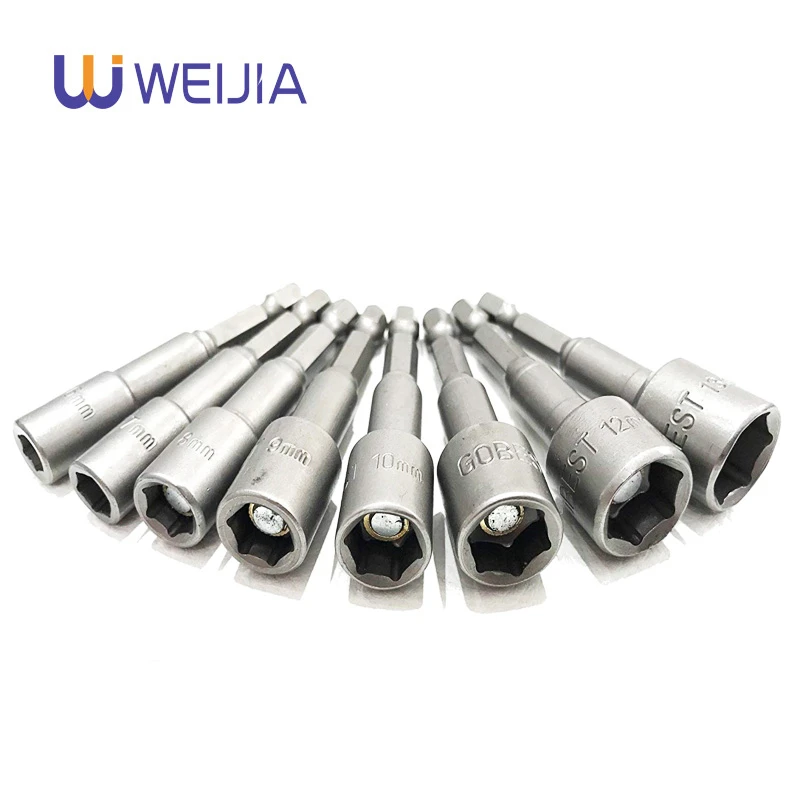 6mm -19mm Power Nut Driver Set Metric SAE Standard Socket Wrench 65mm 1/4" Hex Shank Power Tools for Power Drills Impact Drivers
6mm -19mm Power Nut Driver Set Metric SAE Standard Socket Wrench 65mm 1/4" Hex Shank Power Tools for Power Drills Impact Drivers