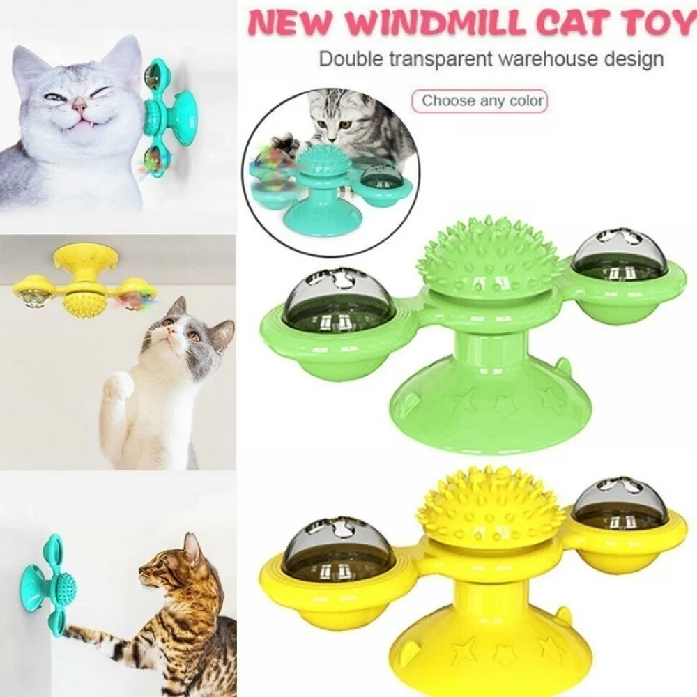 3Colors Windmill Cat Toy Turntable Teasing Interactive Cat Toys Interactive with Catnip Cat Scratching Tickle Pet Ball Toys
3Colors Windmill Cat Toy Turntable Teasing Interactive Cat Toys Interactive with Catnip Cat Scratching Tickle Pet Ball Toys