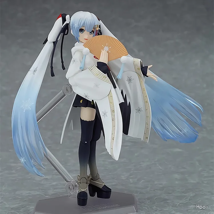 FIGMA EX-045 Snow Hatsune Miku Crane Priestess Ver Anime 15CM Action Figure Toys (3)