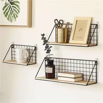 Home Wooden Iron Wall Shelf Wall-Mounted Storage Rack Organization DIY Wall Decoration Holder For Home Decor Kitchen Bedroom
Home Wooden Iron Wall Shelf Wall-Mounted Storage Rack Organization DIY Wall Decoration Holder For Home Decor Kitchen Bedroom