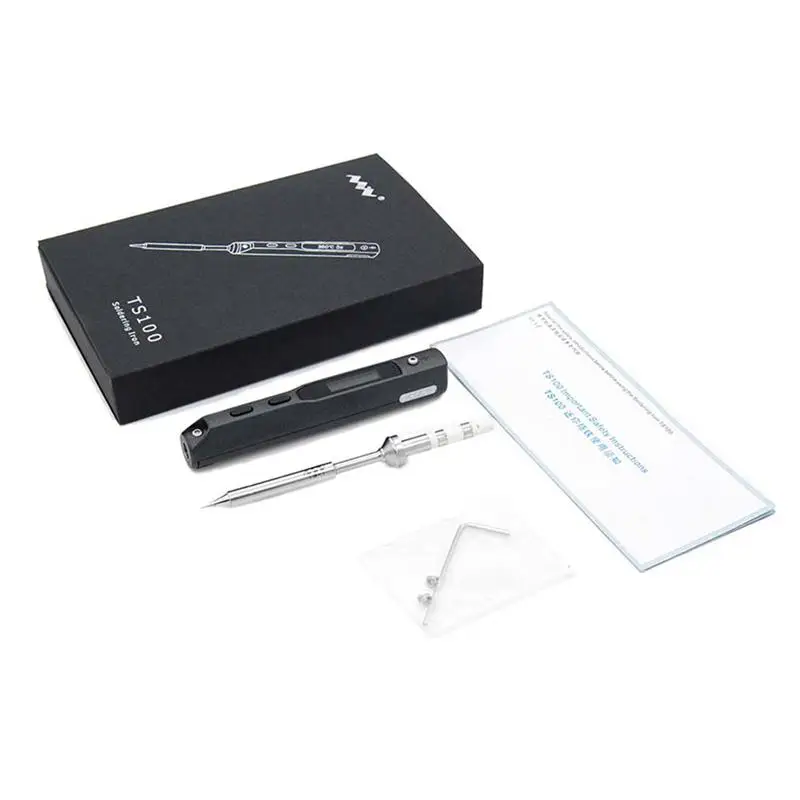mini Portable 65W Programmable TS100 Electric Soldering Iron Stylish Digital LCD Display with TS-I Soldering Iron Tip
mini Portable 65W Programmable TS100 Electric Soldering Iron Stylish Digital LCD Display with TS-I Soldering Iron Tip