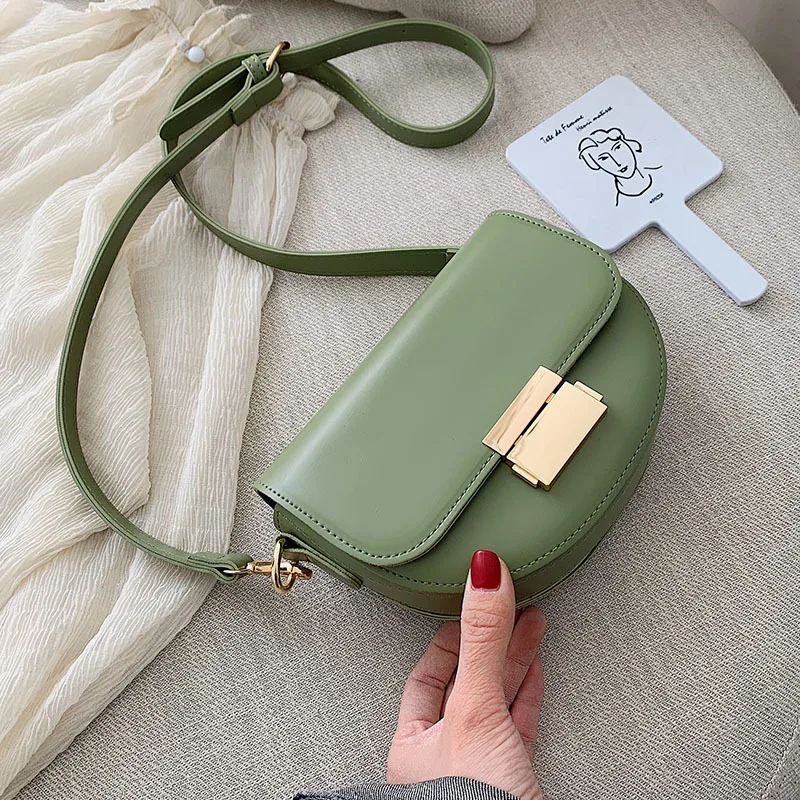 Saddle Bag For Women 2020 Green Solid Color Leather Crossbody Bags Lady Summer Small Purses and Handbags Female Shoulder Bag
Saddle Bag For Women 2020 Green Solid Color Leather Crossbody Bags Lady Summer Small Purses and Handbags Female Shoulder Bag