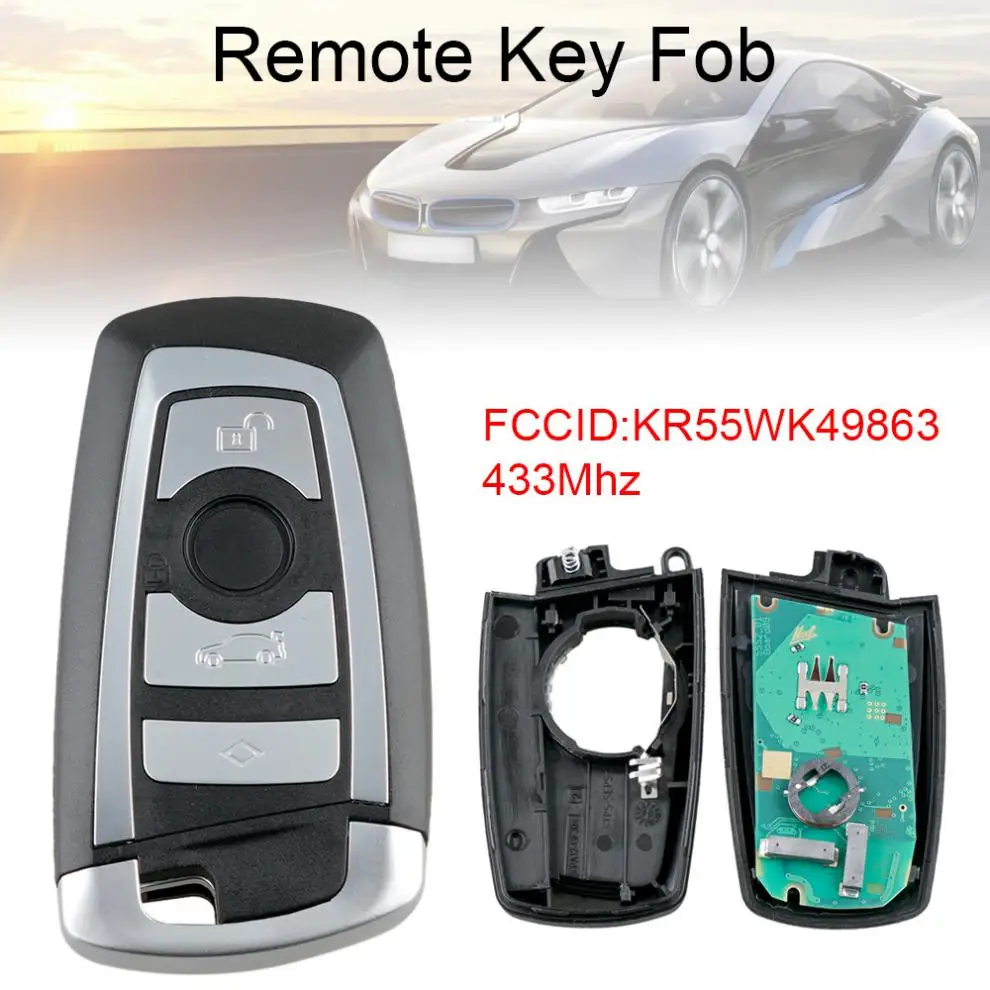 433Mhz CAS4 Car Smart Remote Key Keytless Entry with PCF7945 Chip KR55WK49863 Fit for BMW 1 3 5 7 Series New
433Mhz CAS4 Car Smart Remote Key Keytless Entry with PCF7945 Chip KR55WK49863 Fit for BMW 1 3 5 7 Series New