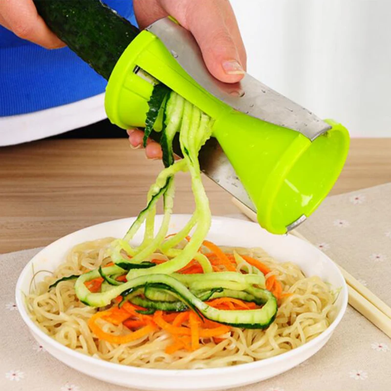 Vegetable spiral slice carrot cucumber grater noodles shred cutting machine peeler creative kitchen gadget accessories
Vegetable spiral slice carrot cucumber grater noodles shred cutting machine peeler creative kitchen gadget accessories