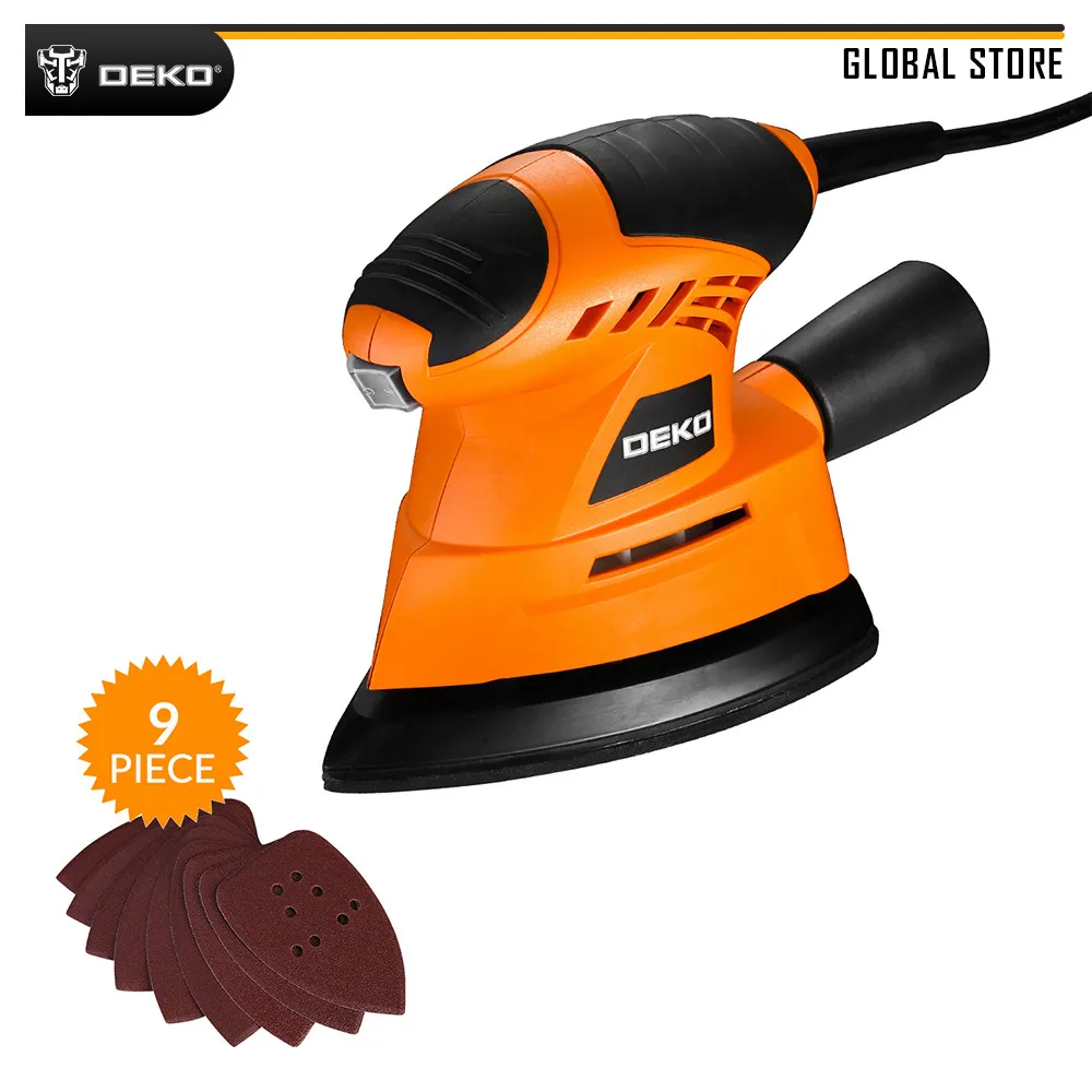 DEKO 2019 NEW Mouse Sander Dust exhaust Mouse Sander Easy to Use with 9 Sheets of sandpaper
DEKO 2019 NEW Mouse Sander Dust exhaust Mouse Sander Easy to Use with 9 Sheets of sandpaper