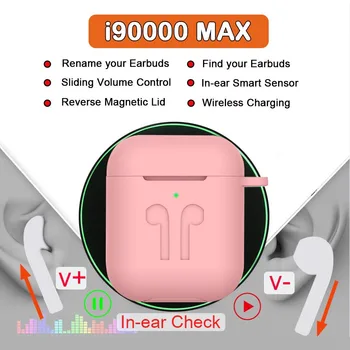 i90000 MAX TWS Support the latest ios13 system1:1 Smart Sensor Wireless 8D Super Bass Bluetooth 5.0 Earphone PK i19000 i10000 
i90000 MAX TWS Support the latest ios13 system1:1 Smart Sensor Wireless 8D Super Bass Bluetooth 5.0 Earphone PK i19000 i10000