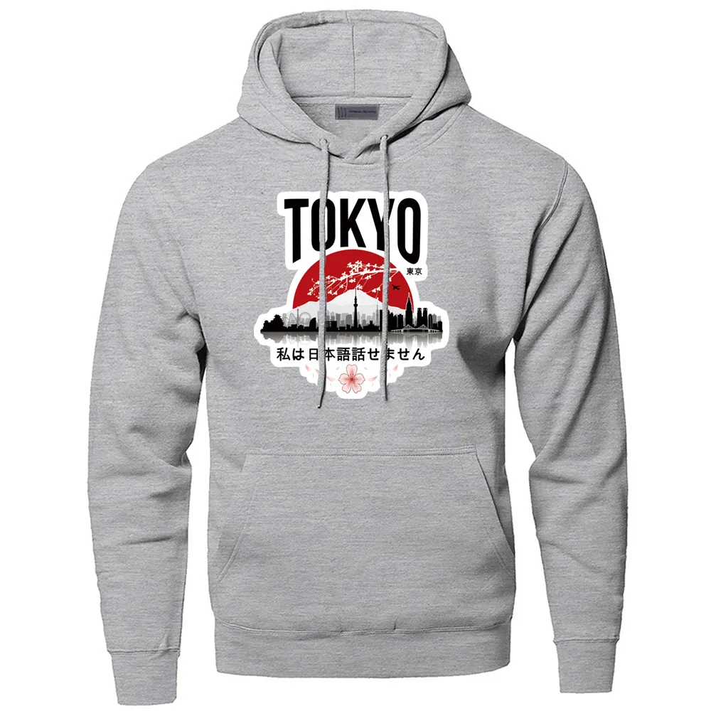 Японские свитшоты Tokyo I don't speak толстовки с капюшоном для мужчин японское аниме толстовка зимняя Осенняя