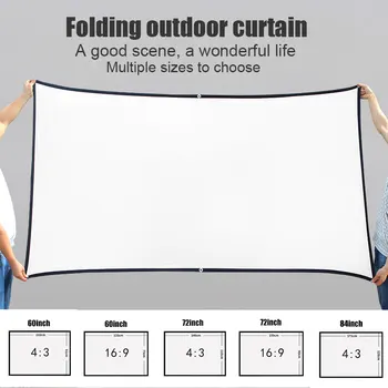 60/72/84/100/120 Inch Projector Screen Hologram Portable Home Cinema Folding Movie Screen HD Crease-resist DJA88 
60/72/84/100/120 Inch Projector Screen Hologram Portable Home Cinema Folding Movie Screen HD Crease-resist DJA88