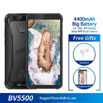 

Original Blackview BV5500 5.5inch Android 8.1 Smartphone RAM 2GB ROM 16GB MTK6580P Quad Core Dual SIM OTG GPS 3G Mobile Phones