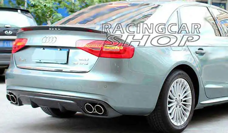 R STYLE Carbon Fiber Rear Diffuser Spoiler For AUDI A4 A4L B9 2013UP