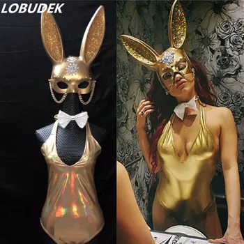 Halloween Party Women Cosplay Costume Gold Crystals Mask Bodysuit Sexy Dance Outfit Nightclub DJ Role Performance Stage Wear
Halloween Party Women Cosplay Costume Gold Crystals Mask Bodysuit Sexy Dance Outfit Nightclub DJ Role Performance Stage Wear
