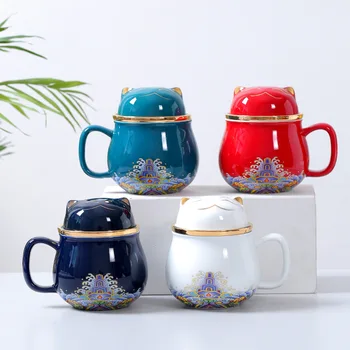 Guochaofeng Portable Ceramic Mug Cute Cartoon Office Cup with Lid Filter Gift Mug Tea Water Separation Tea Cup
Guochaofeng Portable Ceramic Mug Cute Cartoon Office Cup with Lid Filter Gift Mug Tea Water Separation Tea Cup