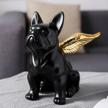 French Bulldog Statue Animals Golden Wings Black Dog Art Sculpture Ceramics Craft Nordic Modern Home Decor Ornament R4312
French Bulldog Statue Animals Golden Wings Black Dog Art Sculpture Ceramics Craft Nordic Modern Home Decor Ornament R4312