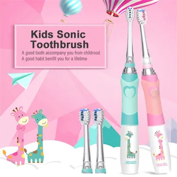 Seago Electric Toothbrush for Kids Cute Colorful LED Flashlight 16000 Strokes 1 Brush Handle+2 Replacement Heads Children Age3+
Seago Electric Toothbrush for Kids Cute Colorful LED Flashlight 16000 Strokes 1 Brush Handle+2 Replacement Heads Children Age3+
