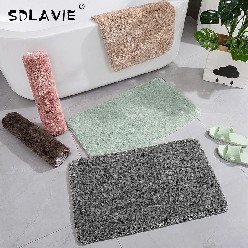 

Indoor Rectangle Floor Mats Bathroom Rug Non-slip Set Absorbent Dirt Catcher Feet Soft Microfiber Home Carpet Anti-skid Bath Mat