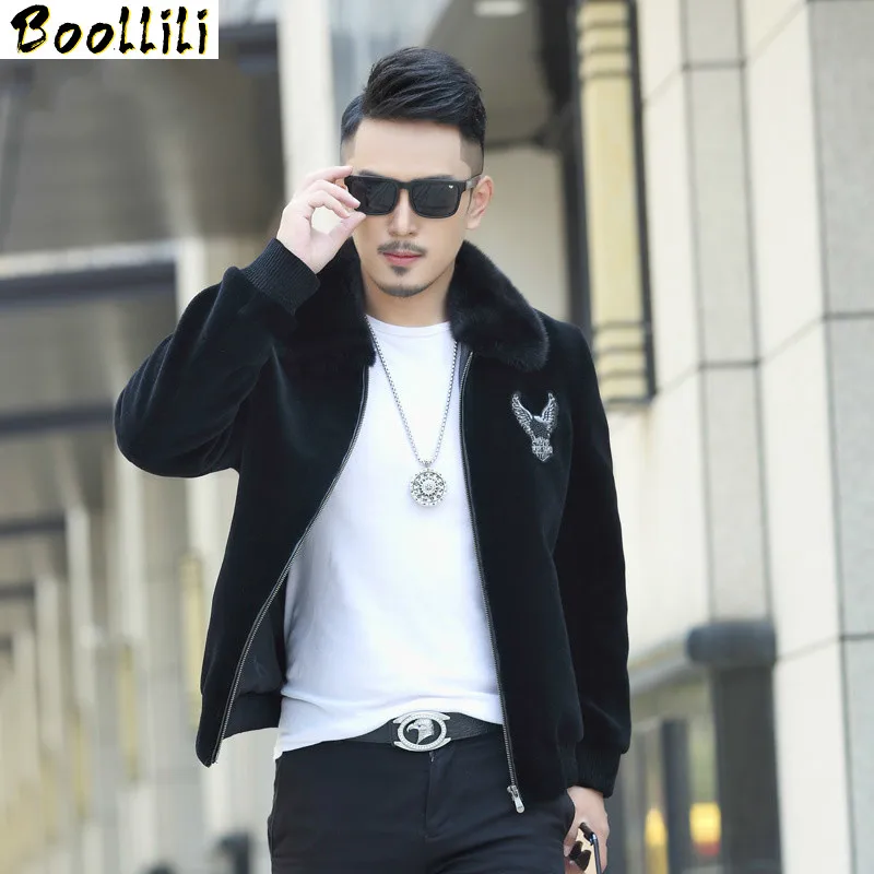 Boollili Natural Wool Fur Coat Winter Jacket Men Natural Mink Fur Collar Jackets Real Sheep Shearling Fur Warm Coats 
Boollili Natural Wool Fur Coat Winter Jacket Men Natural Mink Fur Collar Jackets Real Sheep Shearling Fur Warm Coats