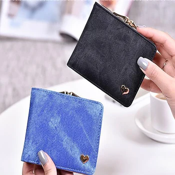 Women's Short Wallet With Hasp Fashion multi-color Denim Leather Wallet Two Fold Small Fresh Personality Women's Coin Purse New
Women's Short Wallet With Hasp Fashion multi-color Denim Leather Wallet Two Fold Small Fresh Personality Women's Coin Purse New