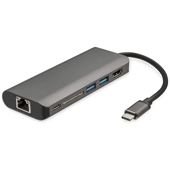 6-In-1 USB C Hub - 4K USB C to HDMI - 60W USB C PD - SD Card Reader - 2 USB 3.1 Ports - Portable, Durable Aluminum Case
6-In-1 USB C Hub - 4K USB C to HDMI - 60W USB C PD - SD Card Reader - 2 USB 3.1 Ports - Portable, Durable Aluminum Case