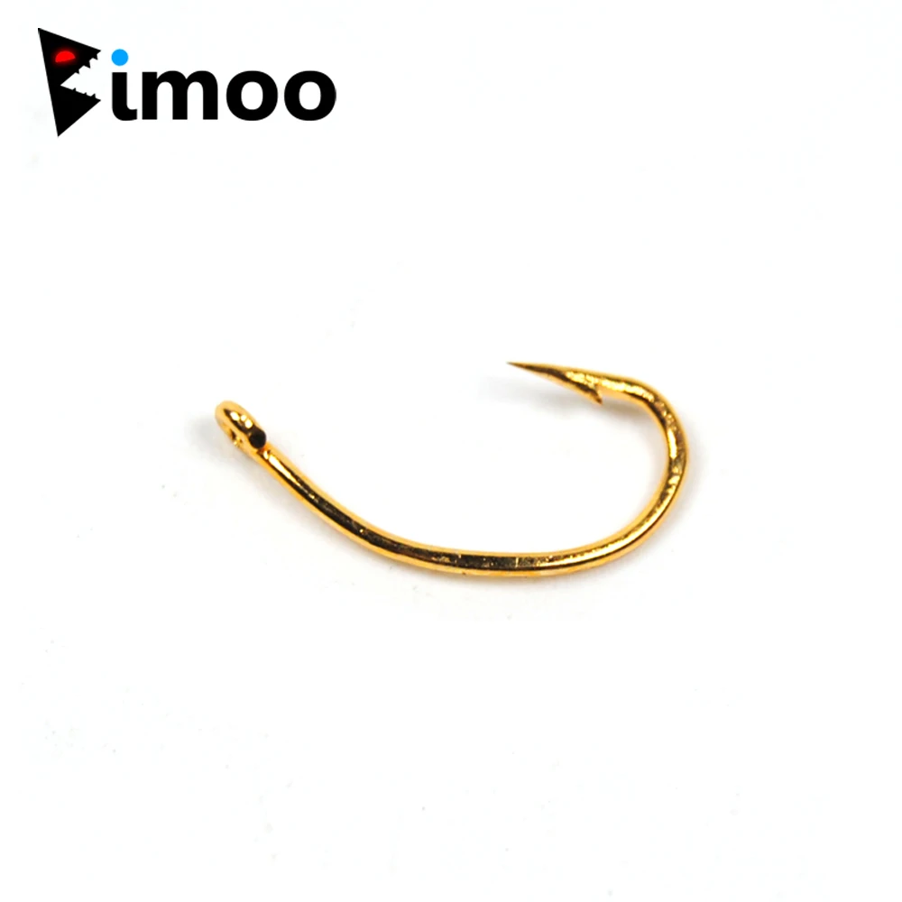 

500PCS Gold Color Curved Shank Fishing Hook Nymph Scud Shrimp Pupae Larvae Caddis Fly Tying Fish Hooks #10 #12 #14 #16 Wholesale