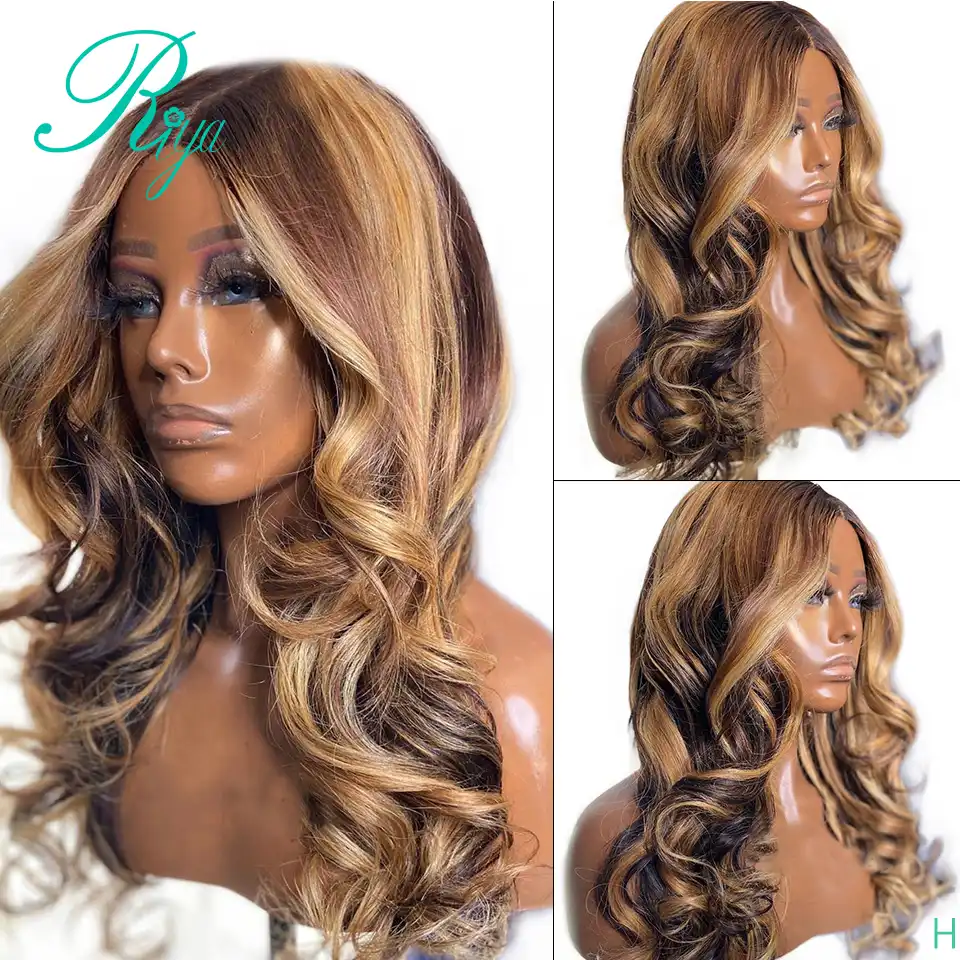 13x6 Nevidimyj Medovyj Blond Ombre Cvet Blesk Fronta Shnurka Chelovecheskih Volos Pariki Dlya Zhenshin Zakrytie Preprucked Parik Shnurka Indijskij Remi Aliekspress