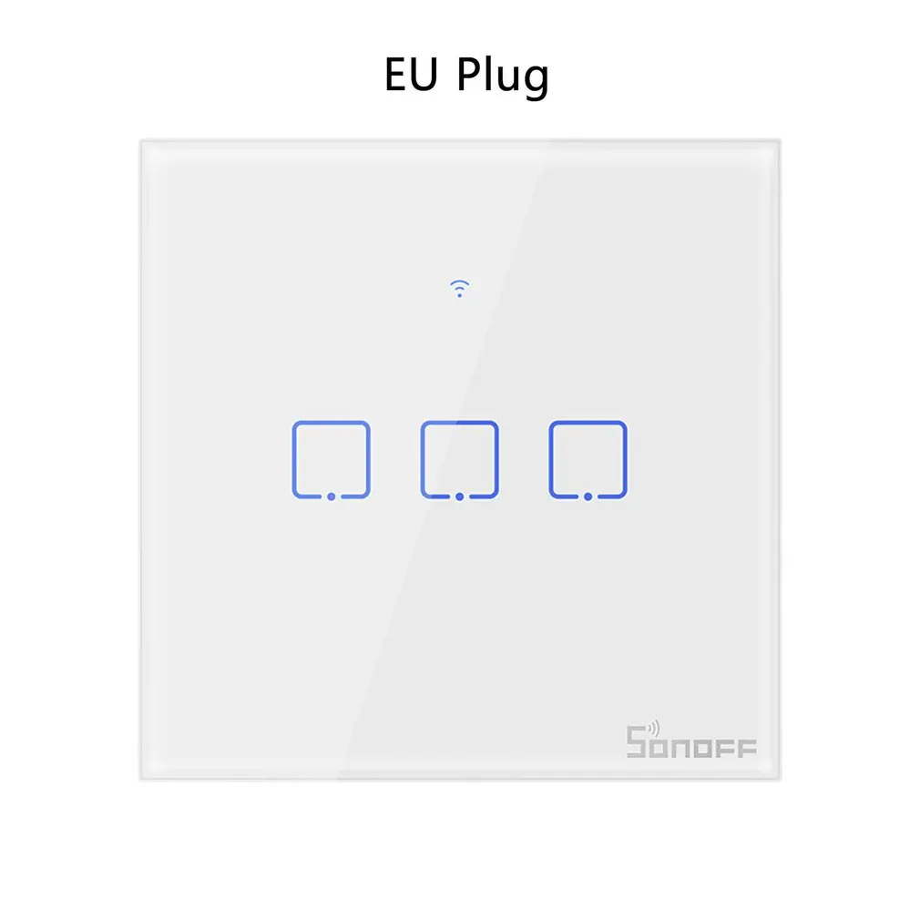 T0/T1/T2/T3 EU PLUG TX Wifi Touch Wall Light Wireless Switch Smart Home 1/2/3 Gang Voice/APP Remote Control With Alexa Google
T0/T1/T2/T3 EU PLUG TX Wifi Touch Wall Light Wireless Switch Smart Home 1/2/3 Gang Voice/APP Remote Control With Alexa Google